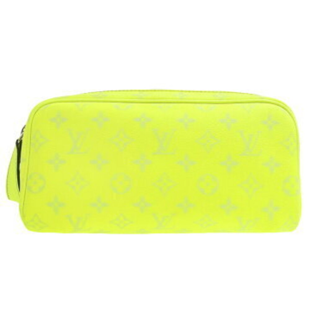 Louis Vuitton Doppkit Monogram Taiga Handbag Neon Yellow